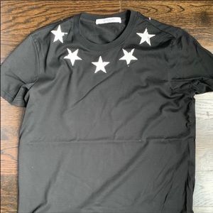 Givenchy Black T Shirt White Stars